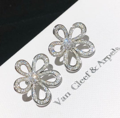 [⭐Glow]FLOWERLACE EARRINGS FULL DIAMONDS