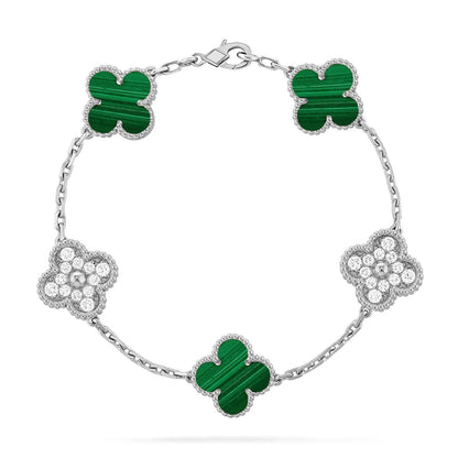 [⭐Glow] CLOVER 5 MOTIF MALACHITE BRACELET COLLECTION