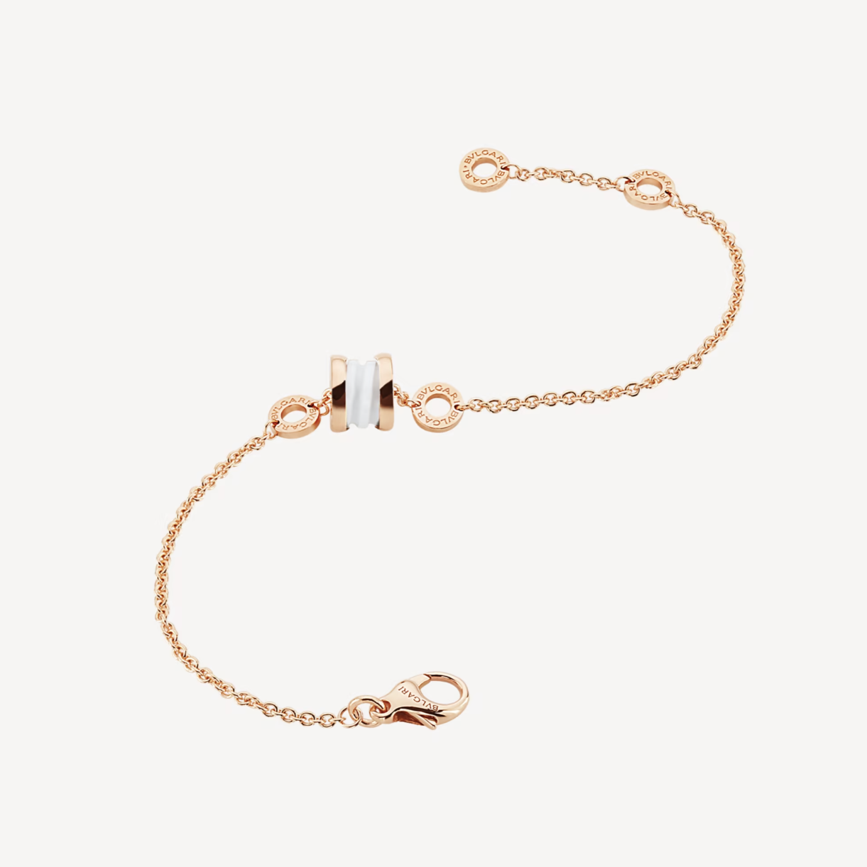 [⭐Glow]ZERO 1 SOFT PINK GOLD AND WHITE CERAMIC BRACELET