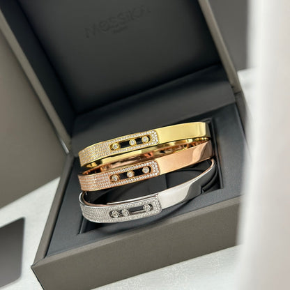 [⭐Glow]Move Noa Rose Gold Pavé Diamond Bangle Bracelet
