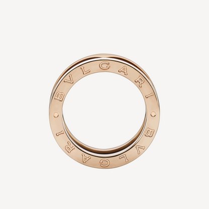 [⭐Glow]ZERO 1 TWO-BAND LOOPS AND BLACK CERAMIC PINK GOLD RING