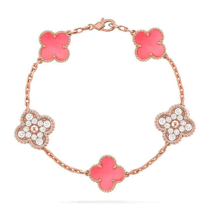 [⭐Glow] CLOVER 5 MOTIFS  PINK MOP BRACELET COLLECTION