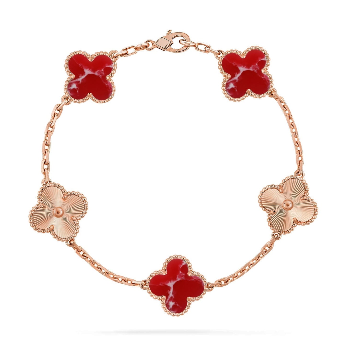 [⭐Glow]CLOVER 5 MOTIF RED PATTERN BRACELET COLLECTION