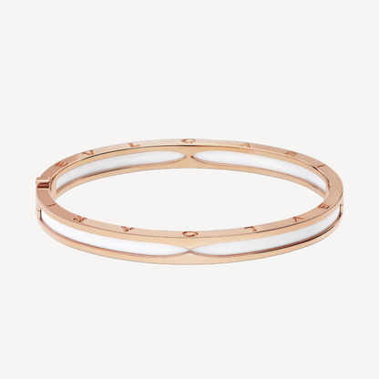 [⭐Glow]ZERO 1 PINK GOLD WITH WHITE CERAMIC BRACELET