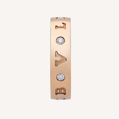 [⭐Glow]ZERO 1 ESSENTIAL PINK GOLD BAND WITH DIAMONDS RING