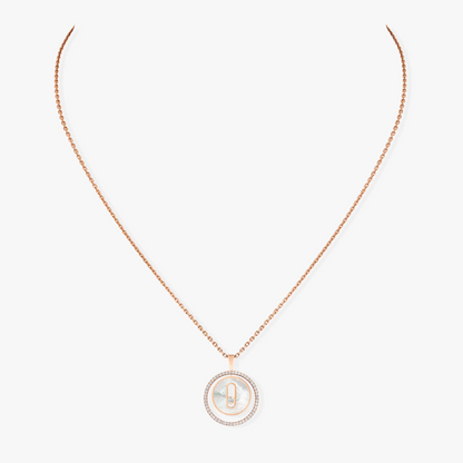 [⭐Glow]Demo MOVE 1 DIAMOND WHITE MOTHER OF PEARL PINK GOLD DIAMOND NECKLACE