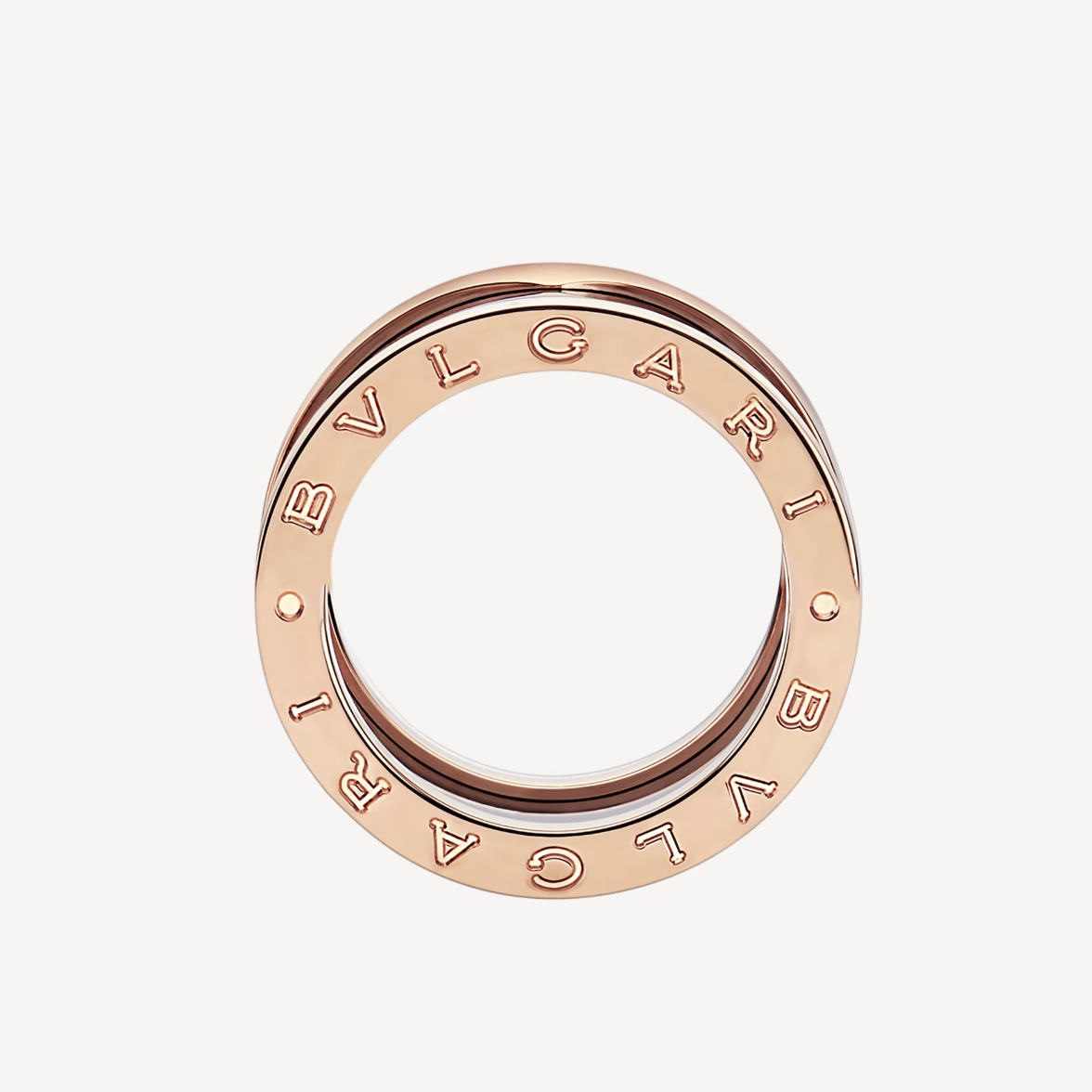 [⭐Glow]ZERO 1 FOUR-BAND LOOPS AND BLACK CERAMIC SPIRAL PINK GOLD RING