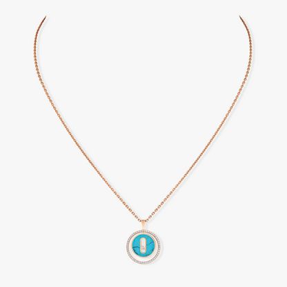 [⭐Glow]Demo MOVE 1 DIAMOND TURQUOISE PINK GOLD DIAMOND NECKLACE