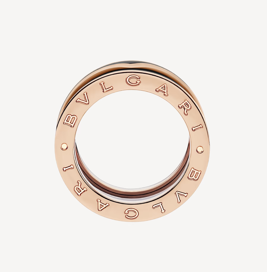 [⭐Glow]ZERO 1 TWO-BAND WITH MATTE BLACK CERAMIC PINK GOLD RING