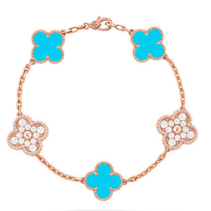 [⭐Glow] CLOVER 5 MOTIF TURQUOISE BRACELET COLLECTION