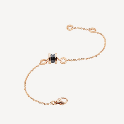 [⭐Glow]ZERO 1 SOFT PINK GOLD AND BLACK CERAMIC BRACELET