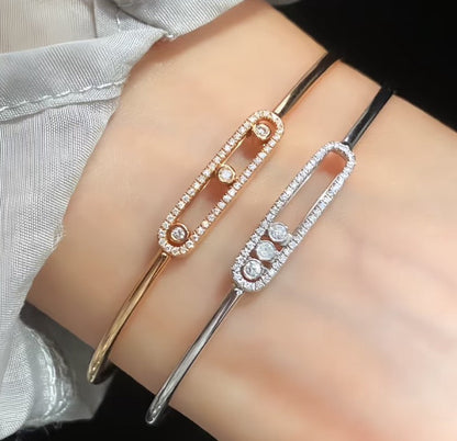 [⭐Glow]Move Pavé Diamond Bangle Bracelet M