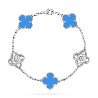 [⭐Glow] CLOVER 5 MOTIF BLUE AGATE BRACELET COLLECTION