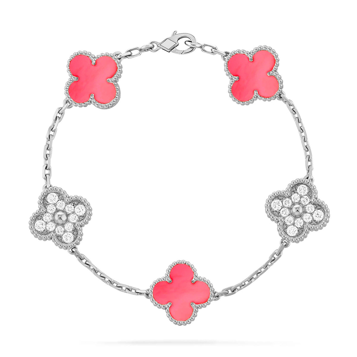 [⭐Glow] CLOVER 5 MOTIFS  PINK MOP BRACELET COLLECTION