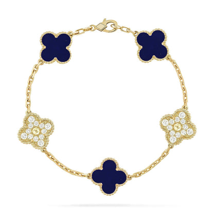 [⭐Glow]CLOVER 5 MOTIF LAPIS LAZULI BRACELET COLLECTION
