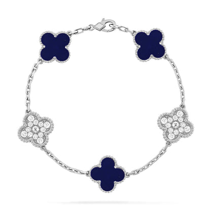 [⭐Glow]CLOVER 5 MOTIF LAPIS LAZULI BRACELET COLLECTION