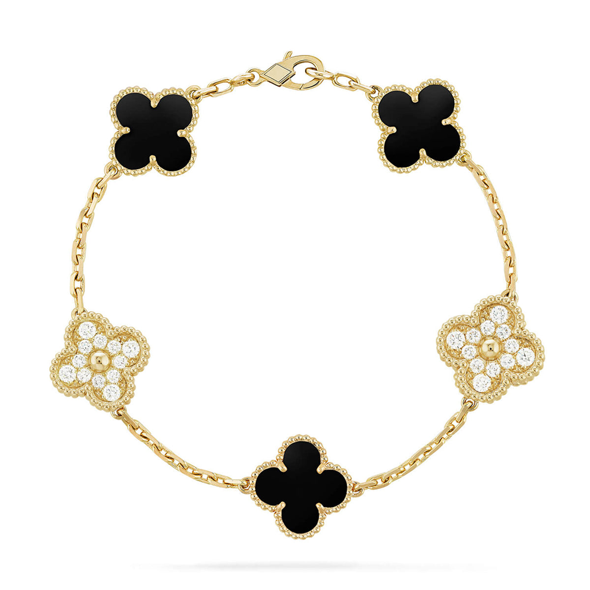 [⭐Glow] CLOVER 5 MOTIF ONYXS BRACELET COLLECTION