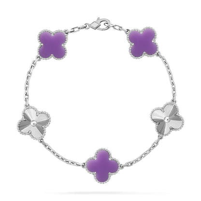 [⭐Glow]CLOVER 5 MOTIF LIGHT PURPLE BRACELET COLLECTION
