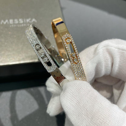 [⭐Glow]Move Noa Rose Gold Pavé Diamond Bangle Bracelet