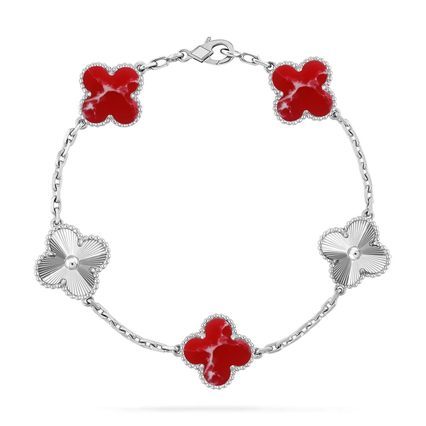 [⭐Glow]CLOVER 5 MOTIF RED PATTERN BRACELET COLLECTION