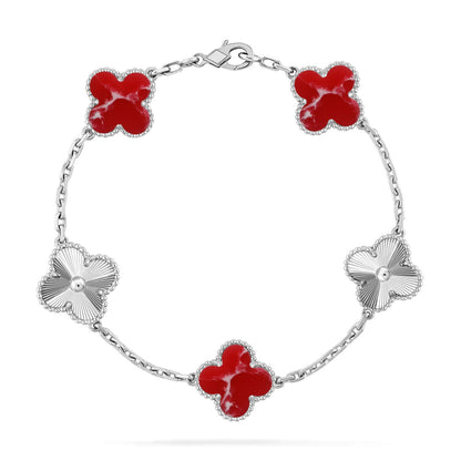 [⭐Glow]CLOVER 5 MOTIF RED PATTERN BRACELET COLLECTION