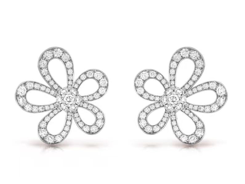 [⭐Glow]FLOWERLACE EARRINGS FULL DIAMONDS