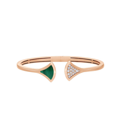 [⭐Glow]DREAM BRACELET OPEN MALACHITE PINK GOLD