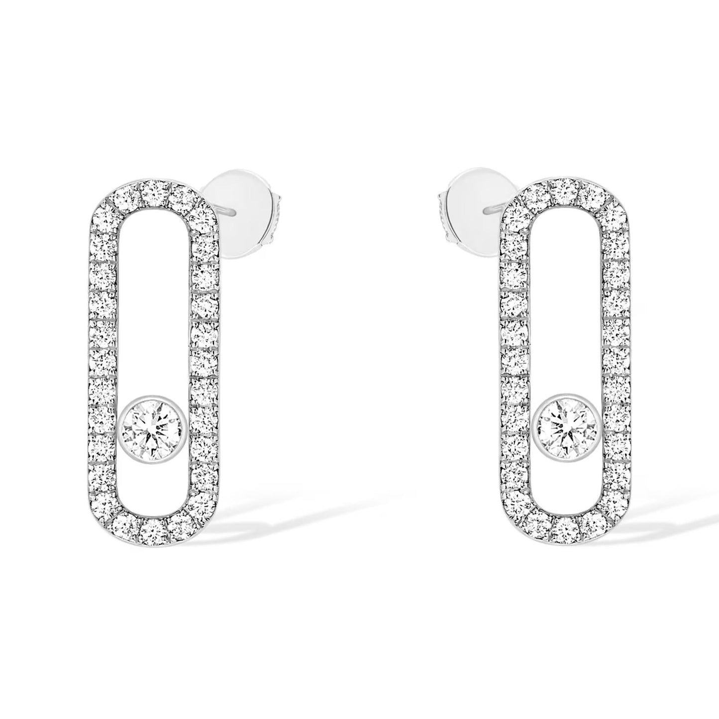 [⭐Glow]MOVE UNO STUD DIAMOND PAVED EARRINGS