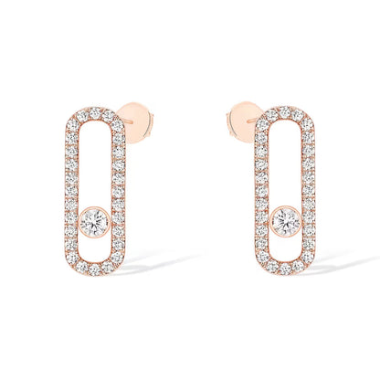 [⭐Glow]MOVE UNO STUD DIAMOND PAVED EARRINGS