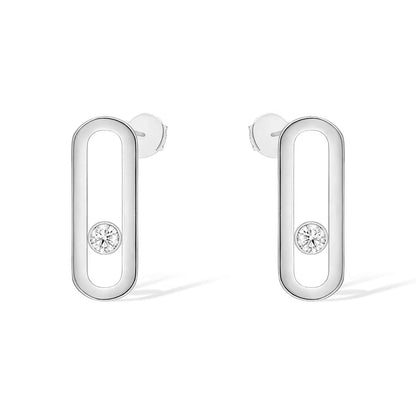 [⭐Glow]MOVE UNO SMALL 1 DIAMOND EARRINGS