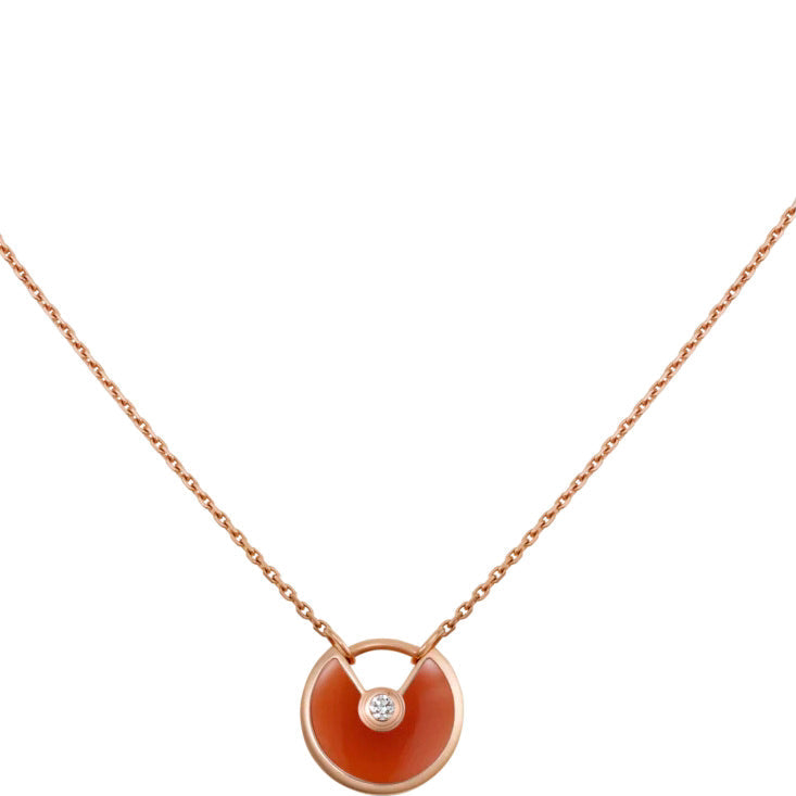 [⭐Glow]AMULETTE GOLD CARNELIAN ONYX NECKLACE