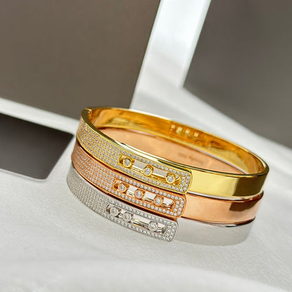 [⭐Glow]Move Noa Rose Gold Pavé Diamond Bangle Bracelet