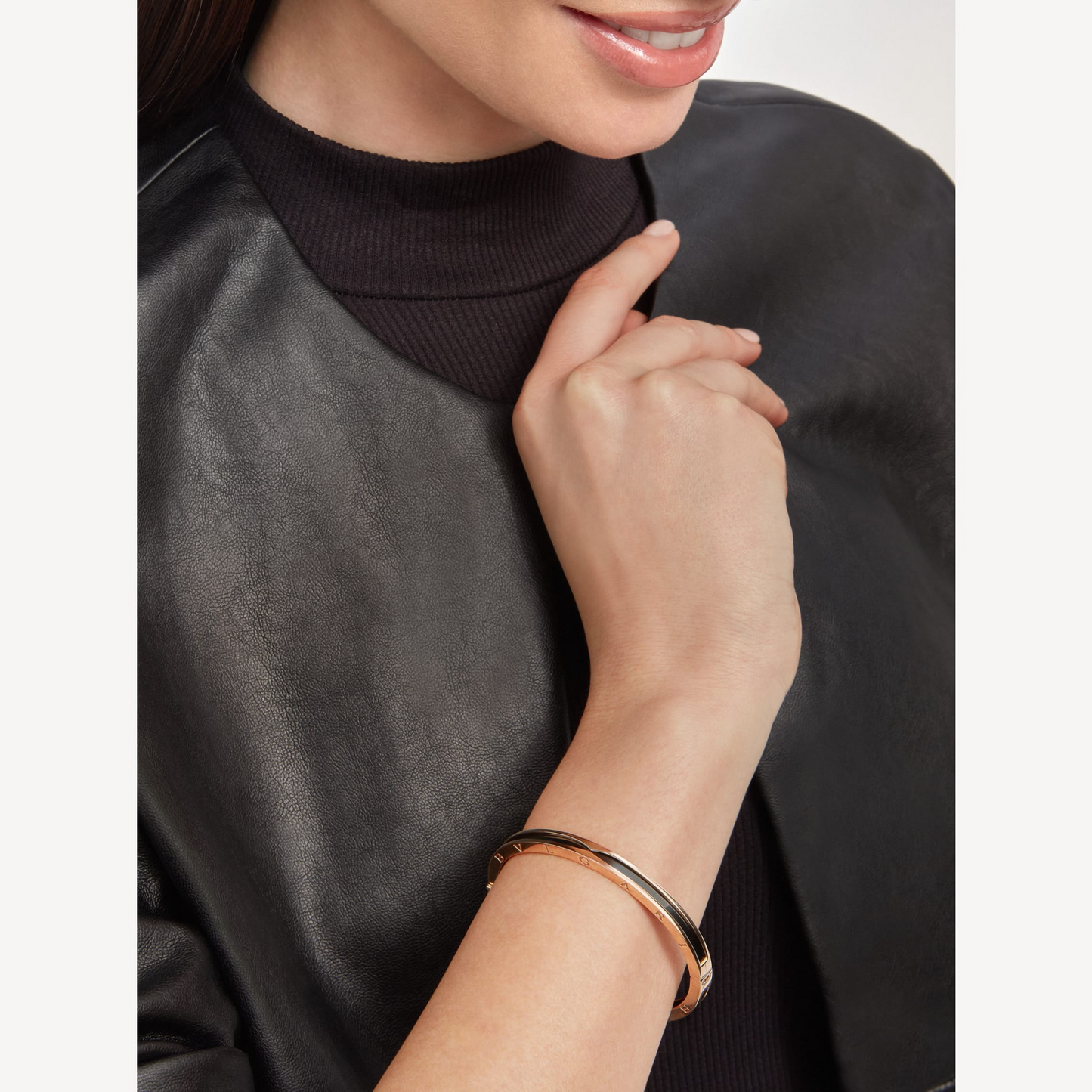 [⭐Glow]ZERO 1 PINK GOLD WITH BLACK CERAMIC BRACELET