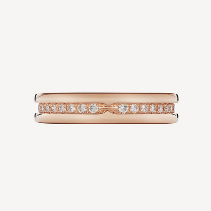 [⭐Glow]ZERO 1 ONE-BAND PAVED DIAMONDS ON THE SPIRAL RING