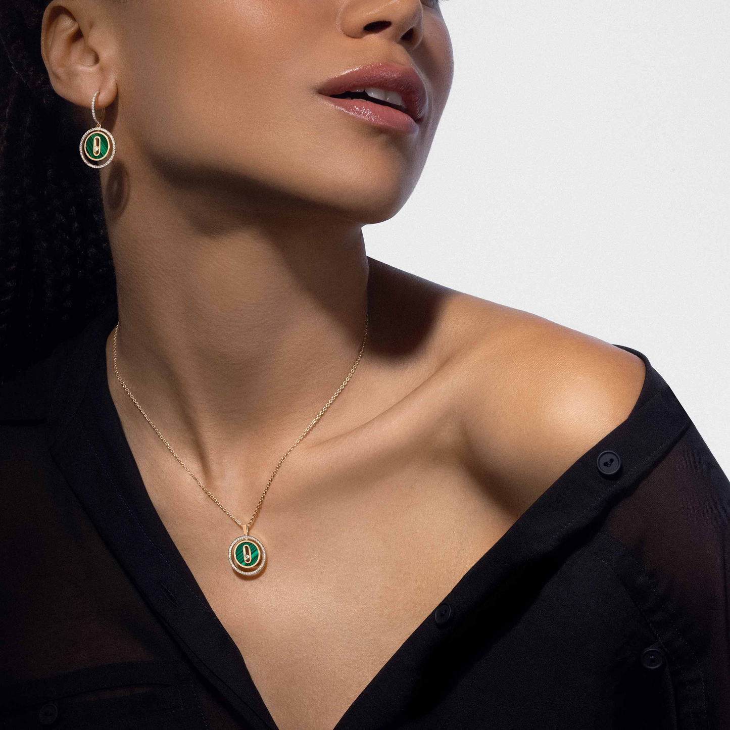 [⭐Glow]Demo MOVE 1 DIAMOND MALACHITE GOLD DIAMOND NECKLACE