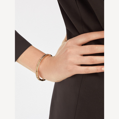 [⭐Glow]ZERO 1 SPIRAL AND PAVED DIAMOND GOLD BRACELET