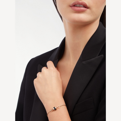[⭐Glow]ZERO 1 SOFT PINK GOLD AND BLACK CERAMIC BRACELET