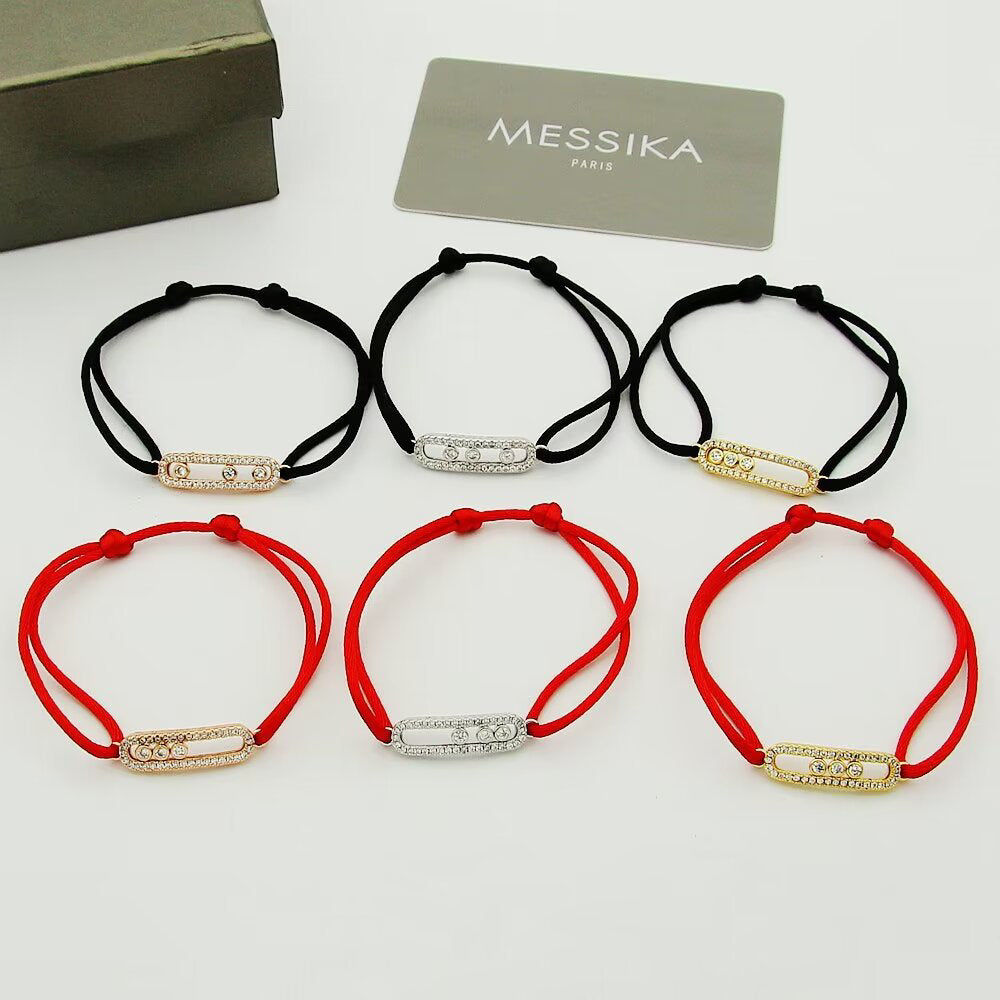 [⭐Glow]Messika Care(s) pink cord pavé bracelet