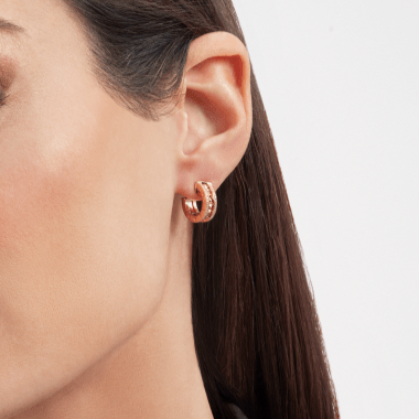 [⭐Glow]ZERO 1 ROCK GOLD EARRINGS WITH STUDDED SPIRAL AND PAVED DIAMONDS