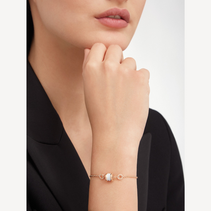 [⭐Glow]ZERO 1 SOFT PINK GOLD AND WHITE CERAMIC BRACELET