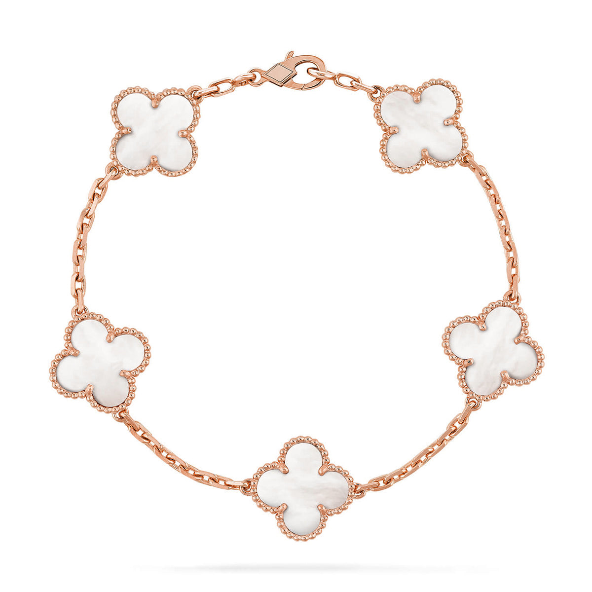 [⭐Glow]CLOVER WHITE PEARL MOP 5 MOTIF BRACELET COLLECTION