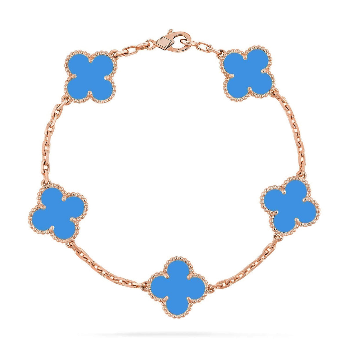 [⭐Glow] CLOVER 5 MOTIF BLUE AGATE BRACELET COLLECTION