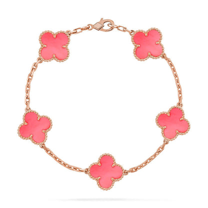 [⭐Glow] CLOVER 5 MOTIFS  PINK MOP BRACELET COLLECTION