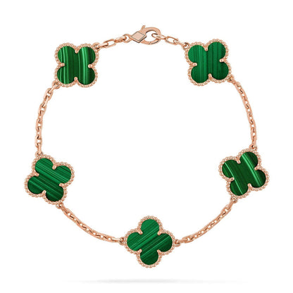 [⭐Glow] CLOVER 5 MOTIF MALACHITE BRACELET COLLECTION