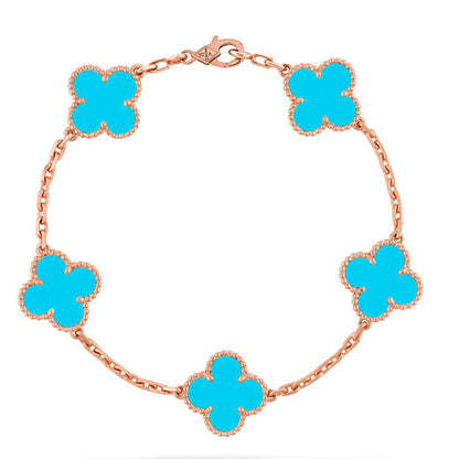 [⭐Glow] CLOVER 5 MOTIF TURQUOISE BRACELET COLLECTION