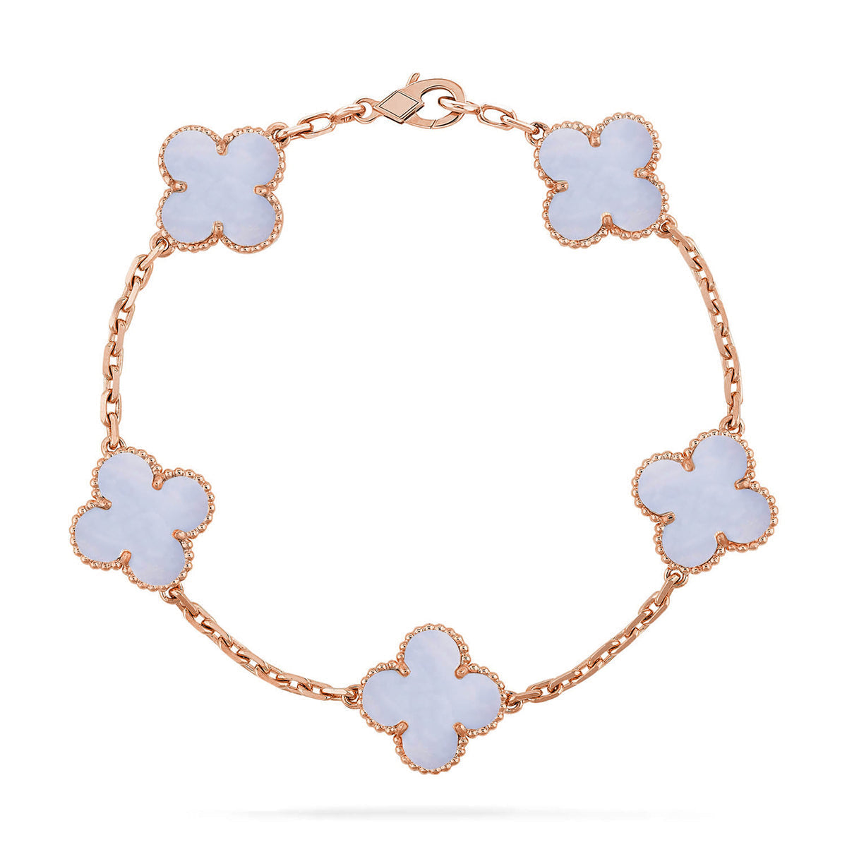 [⭐Glow] CLOVER 5 MOTIF PURPLE CHALCEDONY BRACELET COLLECTION