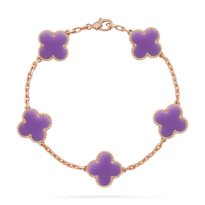 [⭐Glow]CLOVER 5 MOTIF LIGHT PURPLE BRACELET COLLECTION