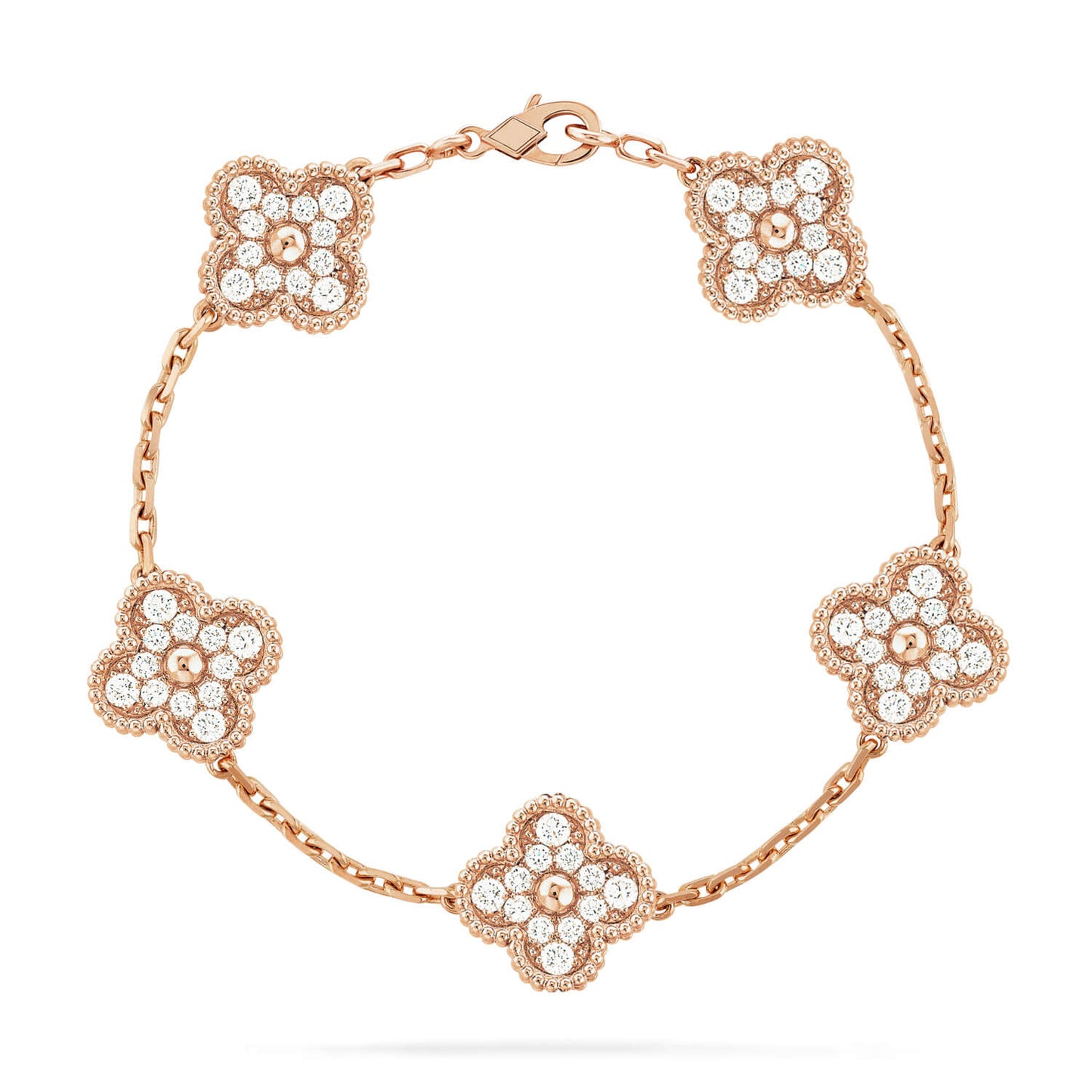 [⭐Glow] CLOVER 5 MOTIF FULL DIAMOND BRACELET COLLECTION