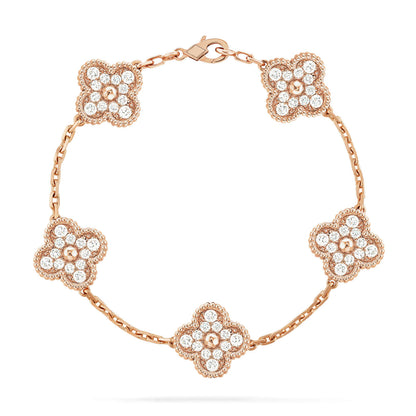 [⭐Glow] CLOVER 5 MOTIF FULL DIAMOND BRACELET COLLECTION