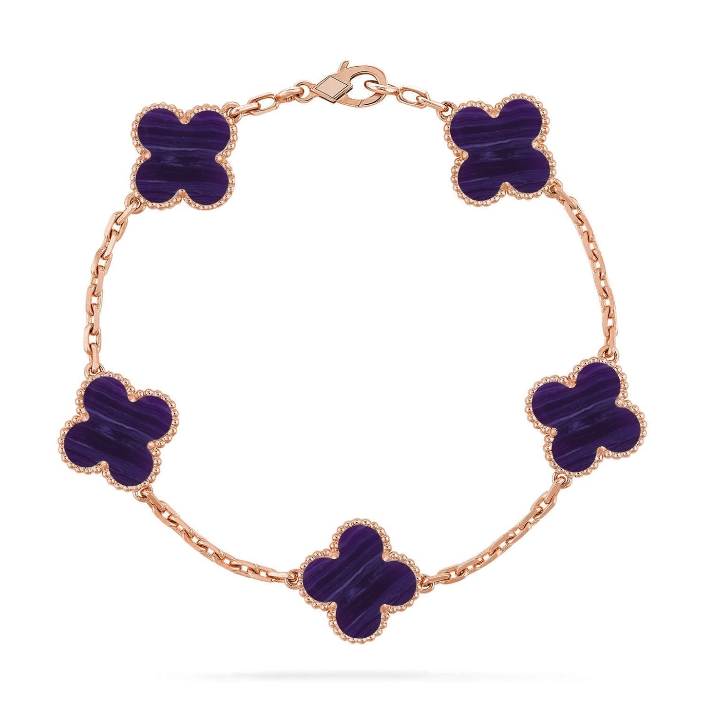[⭐Glow]CLOVER 5 MOTIF PURPLE STRIPES BRACELET COLLECTION